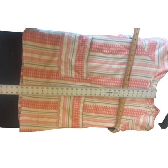 Anthropology  Stark X Small Pink Beige Stripe Cotton Tunic Top made in the USA b - Picture 9 of 16
